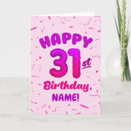 Cartão Happy 31st Birthday Card with Custom Name