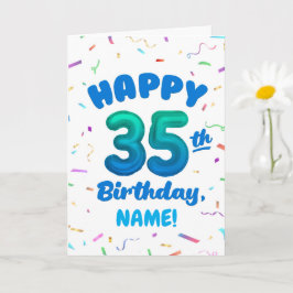 Cartão Happy 35th Birthday Card with Custom Name