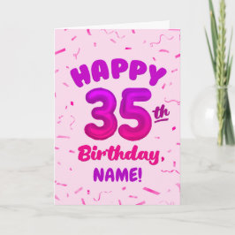 Cartão Happy 35th Birthday Card with Custom Name