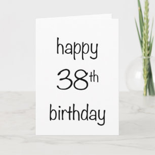 Cartão happy 38th birthday