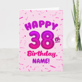 Cartão Happy 38th Birthday Card with Custom Name