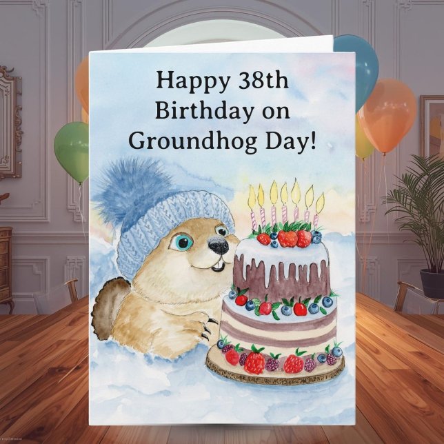 Cartão  Happy 38th Groundhog Day Birthday  (Criador carregado)