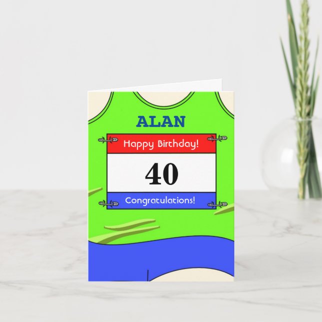 Cartão Happy 40th Birthday card for a runner (Frente)