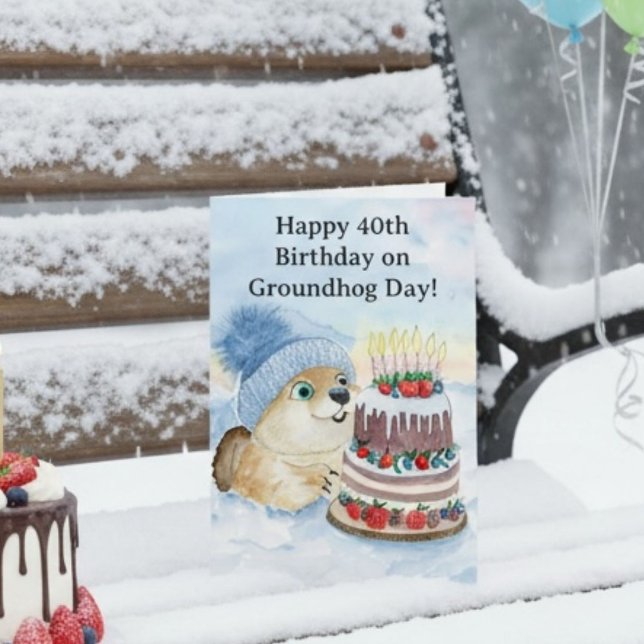 Cartão  Happy 40th Groundhog Day Birthday  (Criador carregado)