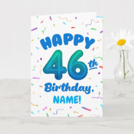 Cartão Happy 46th Birthday Card with Custom Name