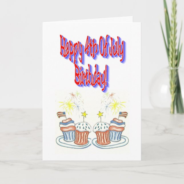 Cartão Happy 4th Of July Birthday (Frente)