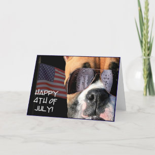 Cartão Happy 4th of July Boxer greeting card