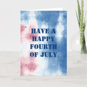 Cartão Happy 4th of July Custom Message Tie Dye