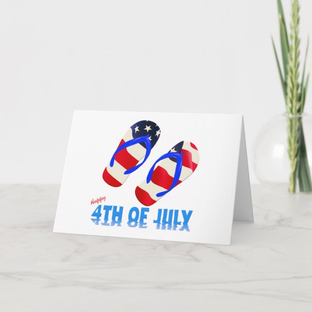 Cartão Happy 4th Of July - Flip Flop (Frente)