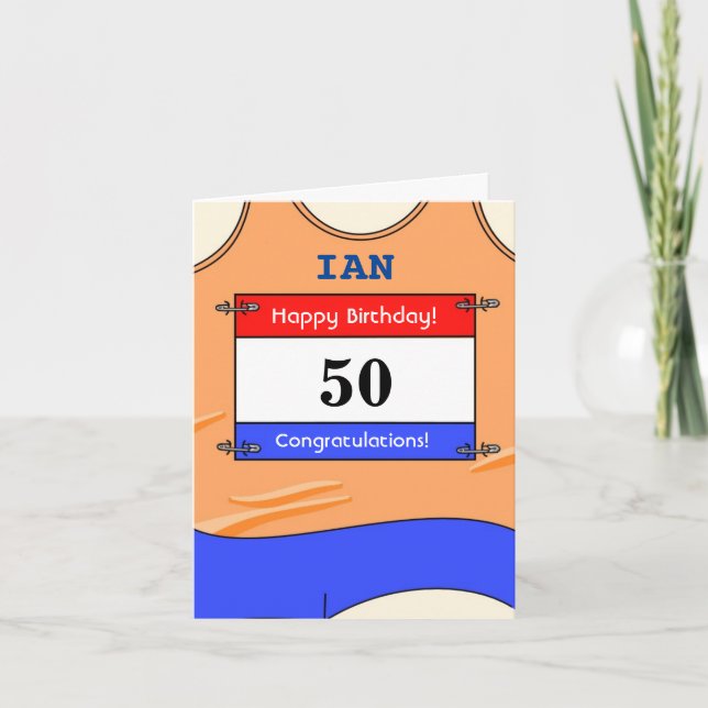 Cartão Happy 50th Birthday card for a runner (Frente)
