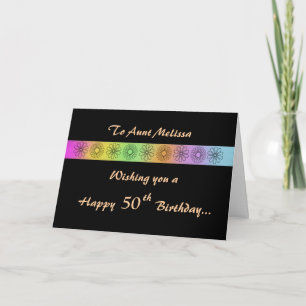 Cartão Happy 50th Customizable Birthday Card