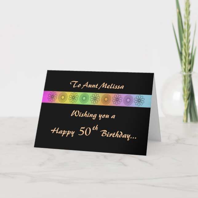 Cartão Happy 50th Customizable Birthday Card (Frente)