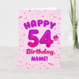 Cartão Happy 54th Birthday Card with Custom Name