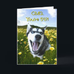 Cartão Happy 54th Birthday Funny Husky Dog Cute<br><div class="desc">Funny dog with a humorous inside,  perfect for the 54th birthday!</div>