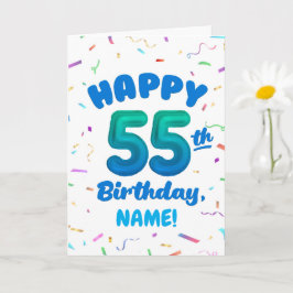 Cartão Happy 55th Birthday Card with Custom Name
