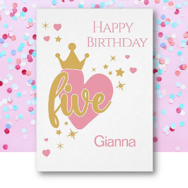 Cartão Happy 5th Birthday personalized card