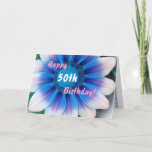 Cartão HAPPY 60th  BIRTHDAY with Magic Blue Flower<br><div class="desc">Wish a very special someone a Happy Birthday with this "magic flower" verse. All text is customizable,  so you can change the birthday year,  revise the inner verse,  or add a name.  Sweet!</div>