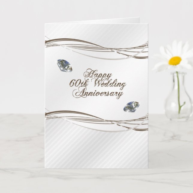 Cartão Happy 60th Wedding Anniversary Card (Planta pequena)