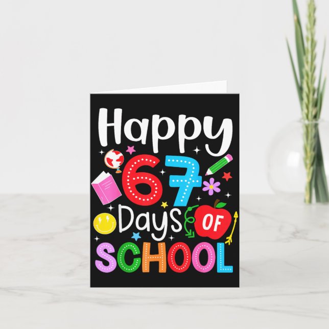 Cartão Happy 67 Days Of School Funny Six Seven Meme Teach (Frente)