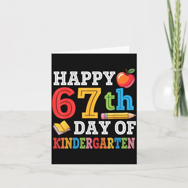 Cartão Happy 67th Day Of Kindergarten Teacher Student 67  (Frente)