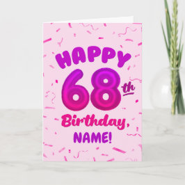 Cartão Happy 68th Birthday Card with Custom Name