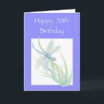 Cartão Happy 70th Birthday Watercolor Dragonfly Nature<br><div class="desc">Happy70th Birthday Watercolor Dragonfly Pond or Garden Nature</div>