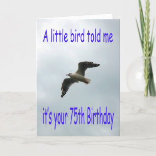 Cartão Happy 75th Birthday Flying Seagull bird