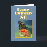 Cartão Happy 80th Birthday Monarch Butterfly<br><div class="desc">A symbol of beauty and endurance,  the Monarch Butterfly is a beautiful way to celebrate a birthday.  In North America,  the Monarch Butterfly makes an extraordinary migration every winter to Mexico,  where it spends the season,  returning north in the spring.</div>