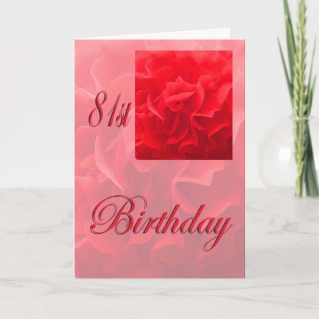 Cartão Happy 81st Birthday Dianthus Red Flower (Frente)