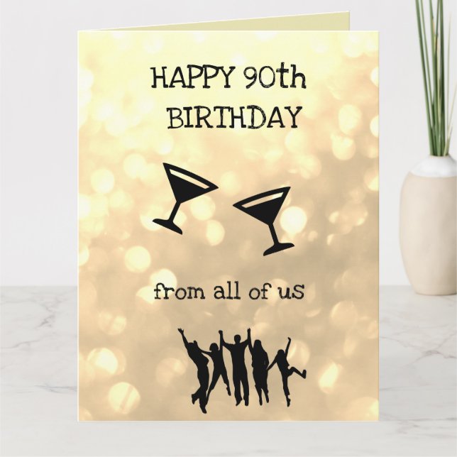 Cartão Happy 90th Birthday from all of us (Frente)