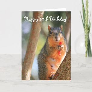Cartão Happy 90th Birthday Squirrel greeting card