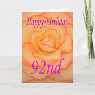 Cartão Happy 92nd Birthday Flower