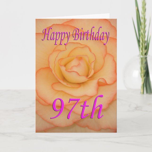 Cartão Happy 97th Birthday Flower (Frente)