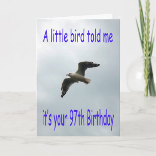 Cartão Happy 97th Birthday Flying Seagull bird