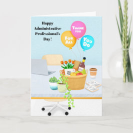Cartão Happy Administrative Professionals Day with Gift 