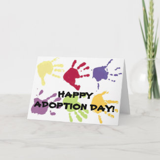 Cartão HAPPY ADOPTION DAY! childrens hands card