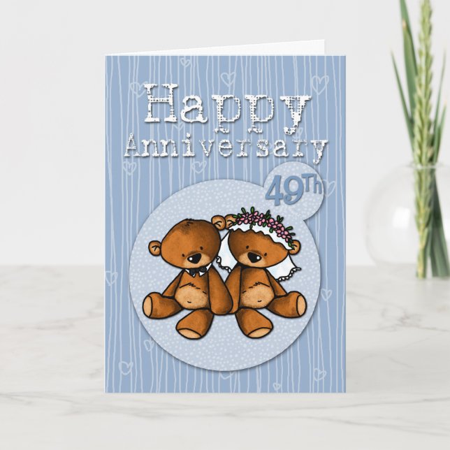 Cartão happy anniversary bears - 49 year (Frente)