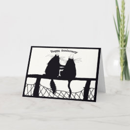 Cartão happy Anniversary ,cat couple