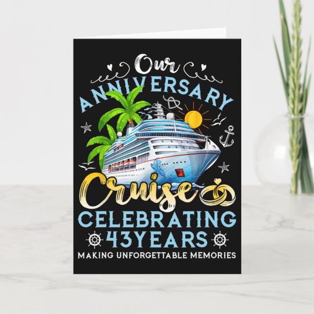 Cartão Happy Anniversary Cruise Celebrating 43 Years Coup (Frente)