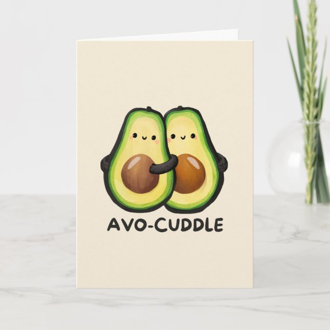 Cartão Happy Anniversary Cute Funny Simple Avocado Card (Frente)