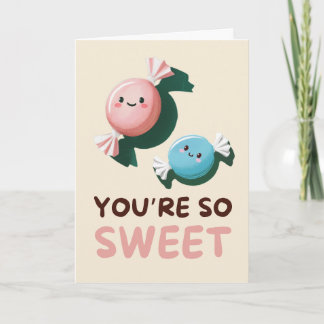 Cartão Happy Anniversary Cute Funny Simple Candy Card