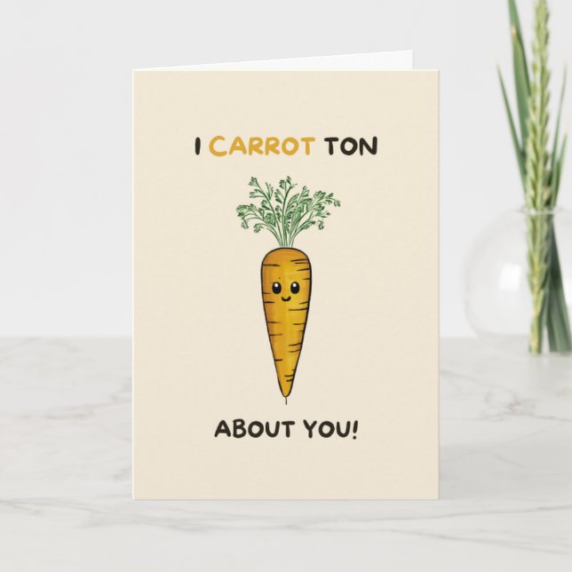 Cartão Happy Anniversary Cute Funny Simple Carrot Card (Frente)