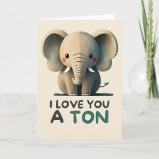 Cartão Happy Anniversary Cute Funny Simple Elephant Card
