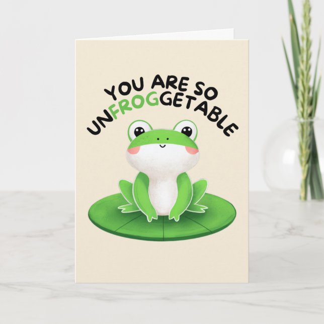 Cartão Happy Anniversary Cute Funny Simple Frog Card (Frente)