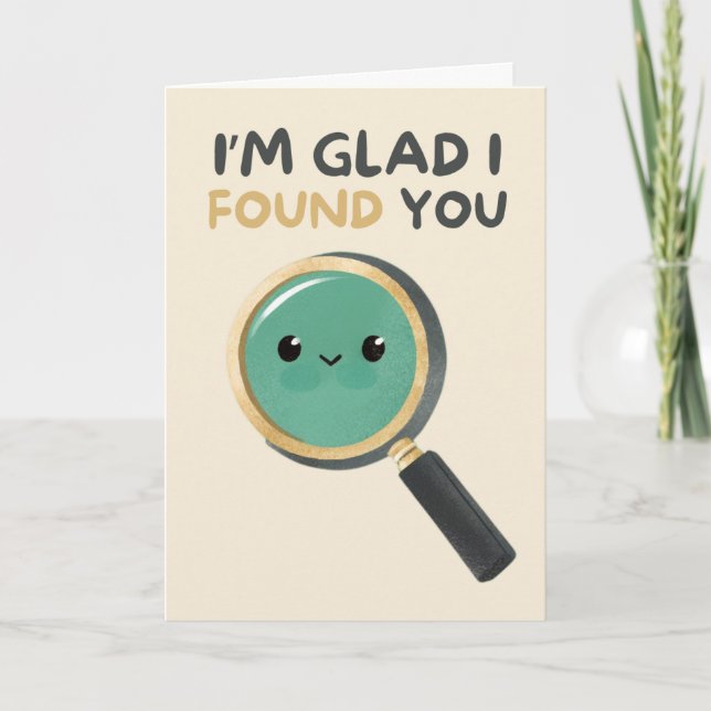 Cartão Happy Anniversary Cute Funny Simple Glass Card (Frente)