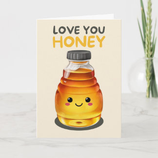 Cartão Happy Anniversary Cute Funny Simple Honey Card
