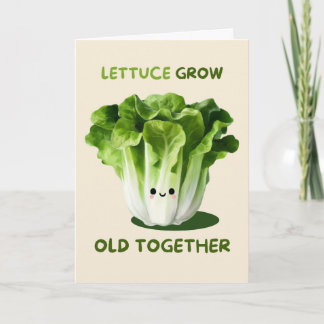Cartão Happy Anniversary Cute Funny Simple Lettuce Card