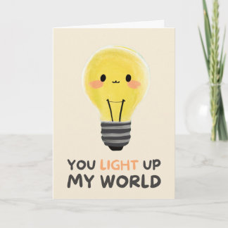 Cartão Happy Anniversary Cute Funny Simple Light Card