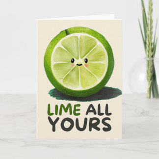 Cartão Happy Anniversary Cute Funny Simple Lime Card