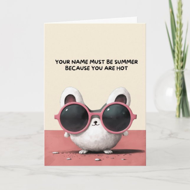 Cartão Happy Anniversary Cute Funny Simple Summer Card (Frente)